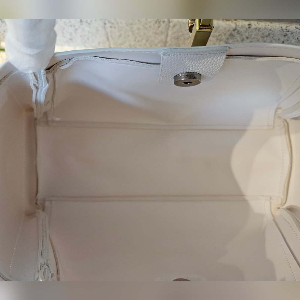 NWT NEWBELLA 2 PC White Women's Handbag Set With Travel Bag & Crossbody - Picture 6 of 14